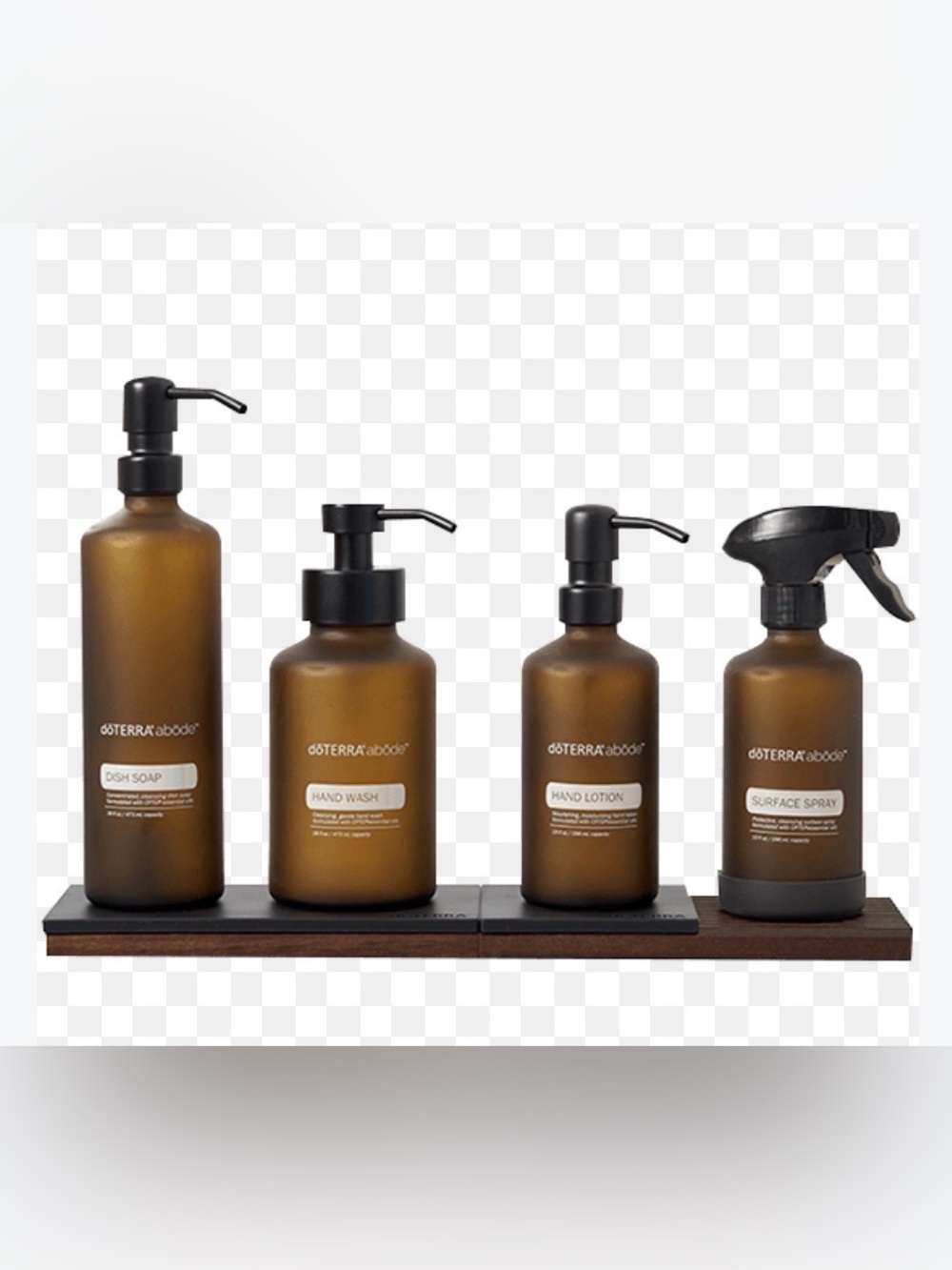 doTERRA abōde Modular Tray Set — Walnut & Silicone Sink Organizer